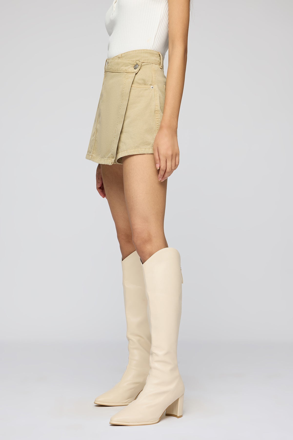 Cloud Pistachio Cream Denim Skort
