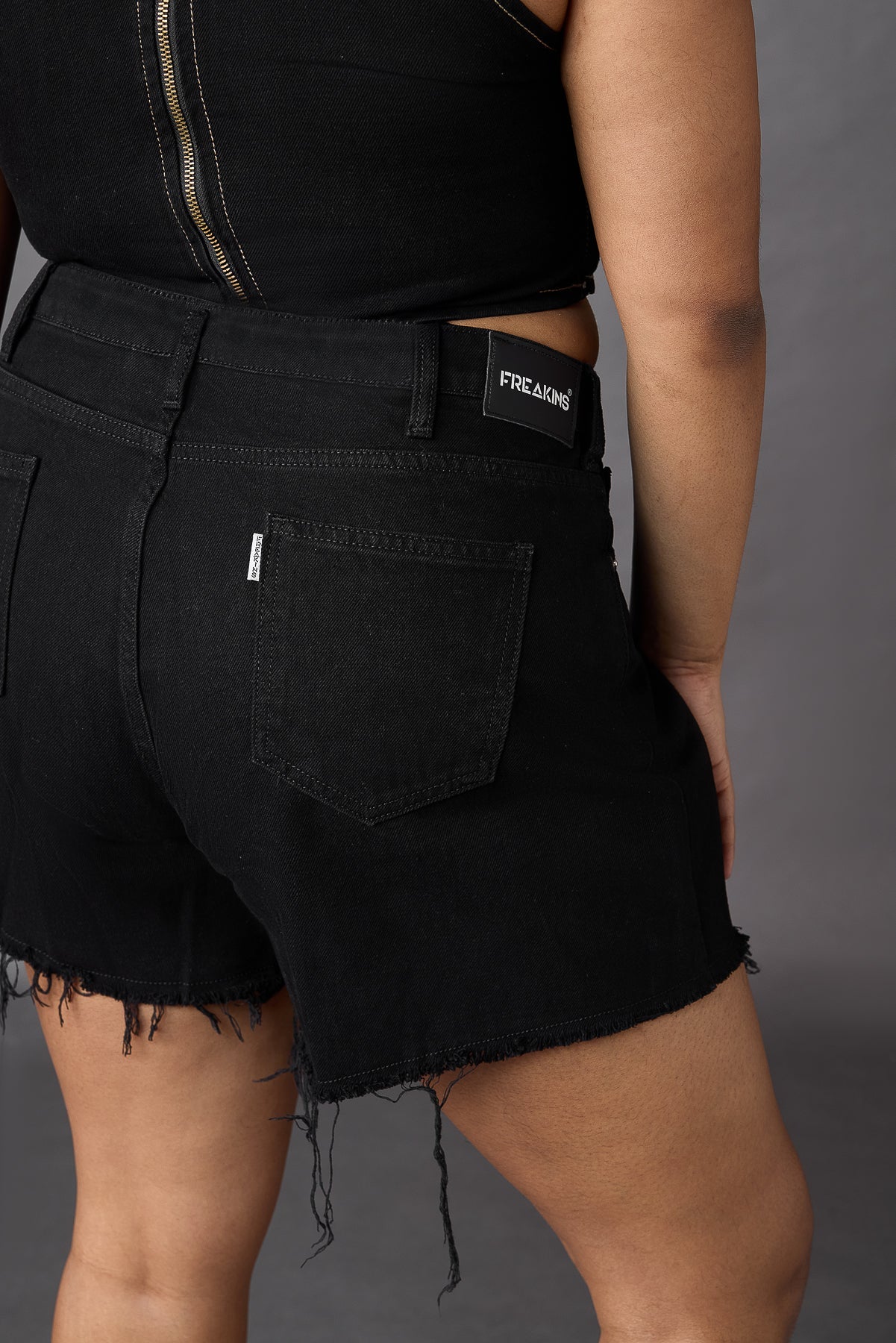 Curve Black Frayed Shorts