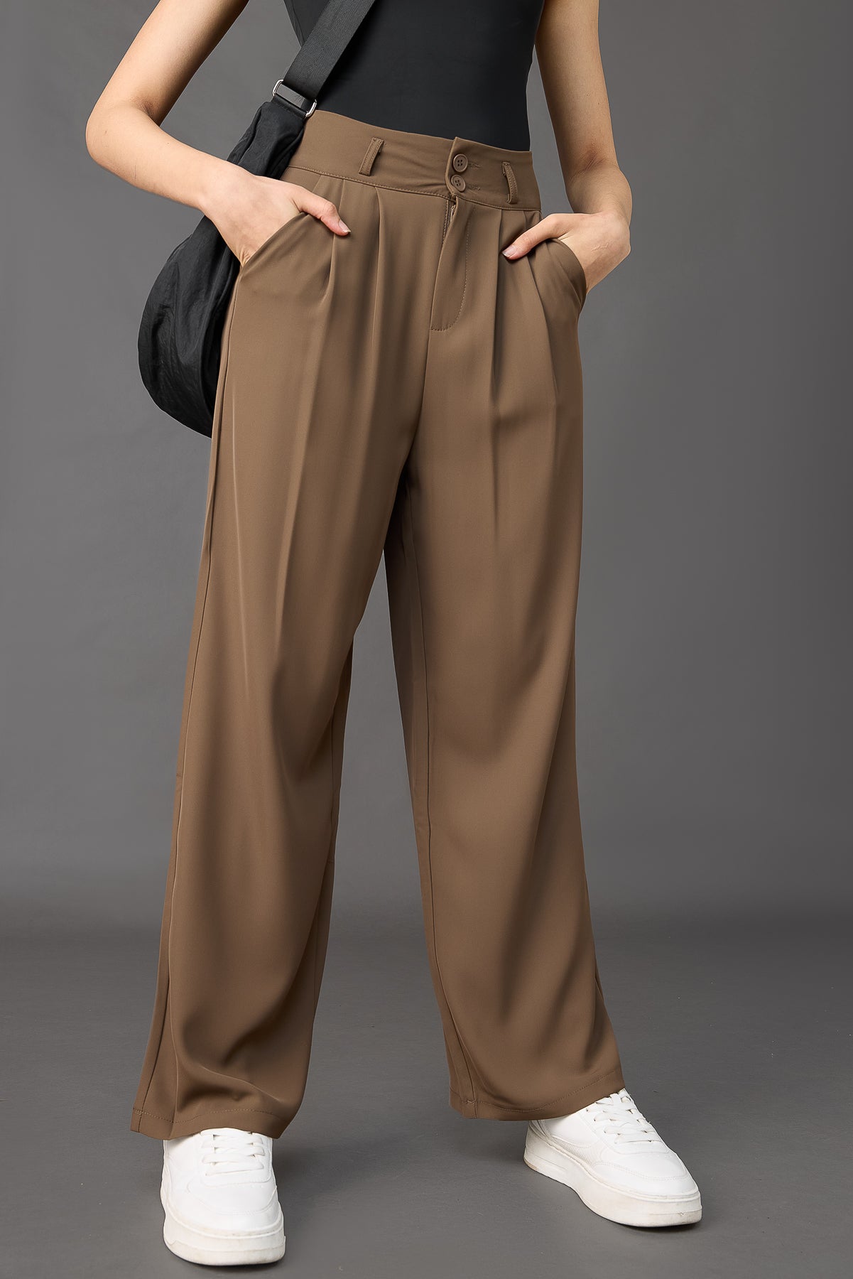 Hazelwood Pleated Women's Straight Korean Pants