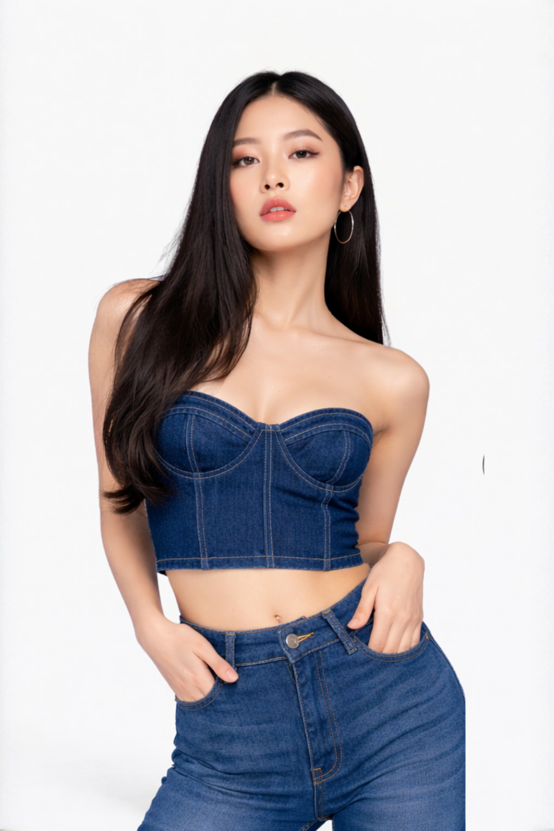 Indigo Denim Bralette Top