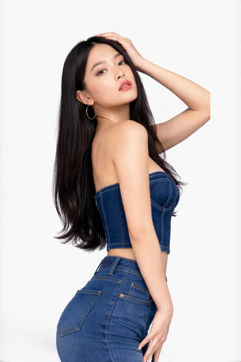 Indigo Denim Bralette Top