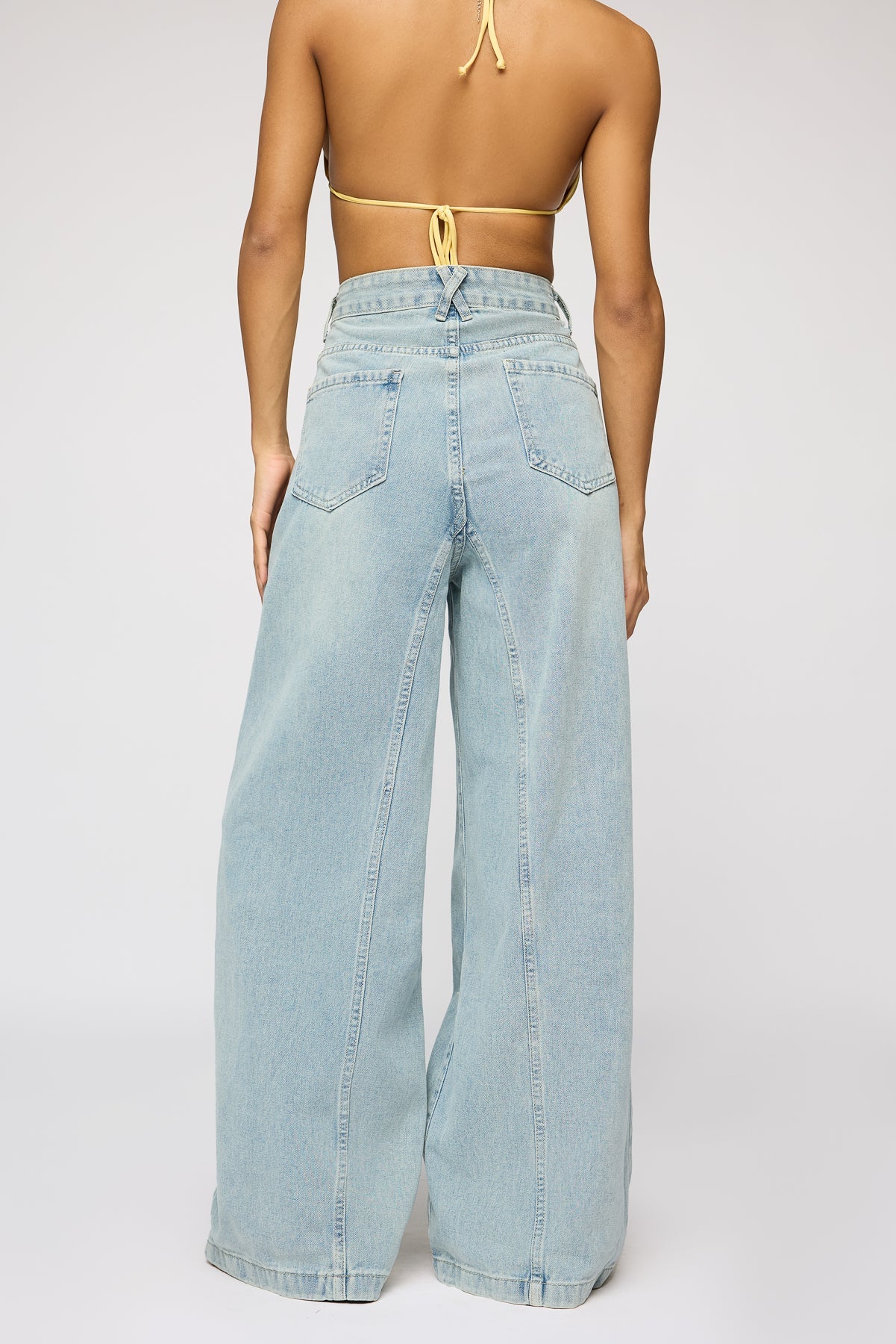 Dew Blue Women's Flared Korean Pants