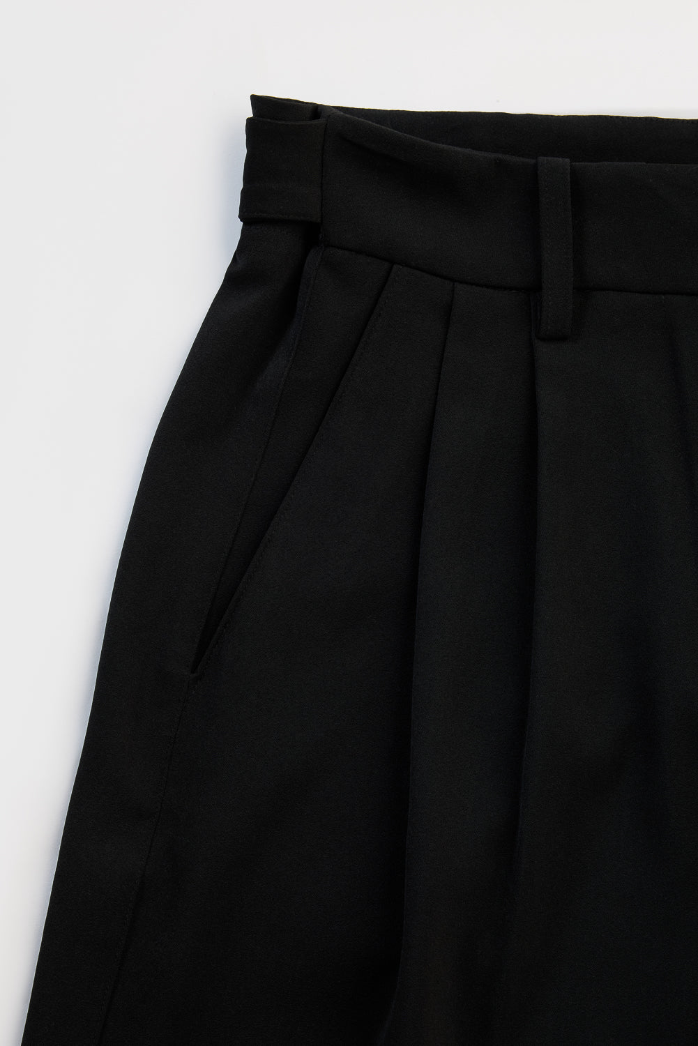 Soot Black Adjustable Women's Wide Korean Pants