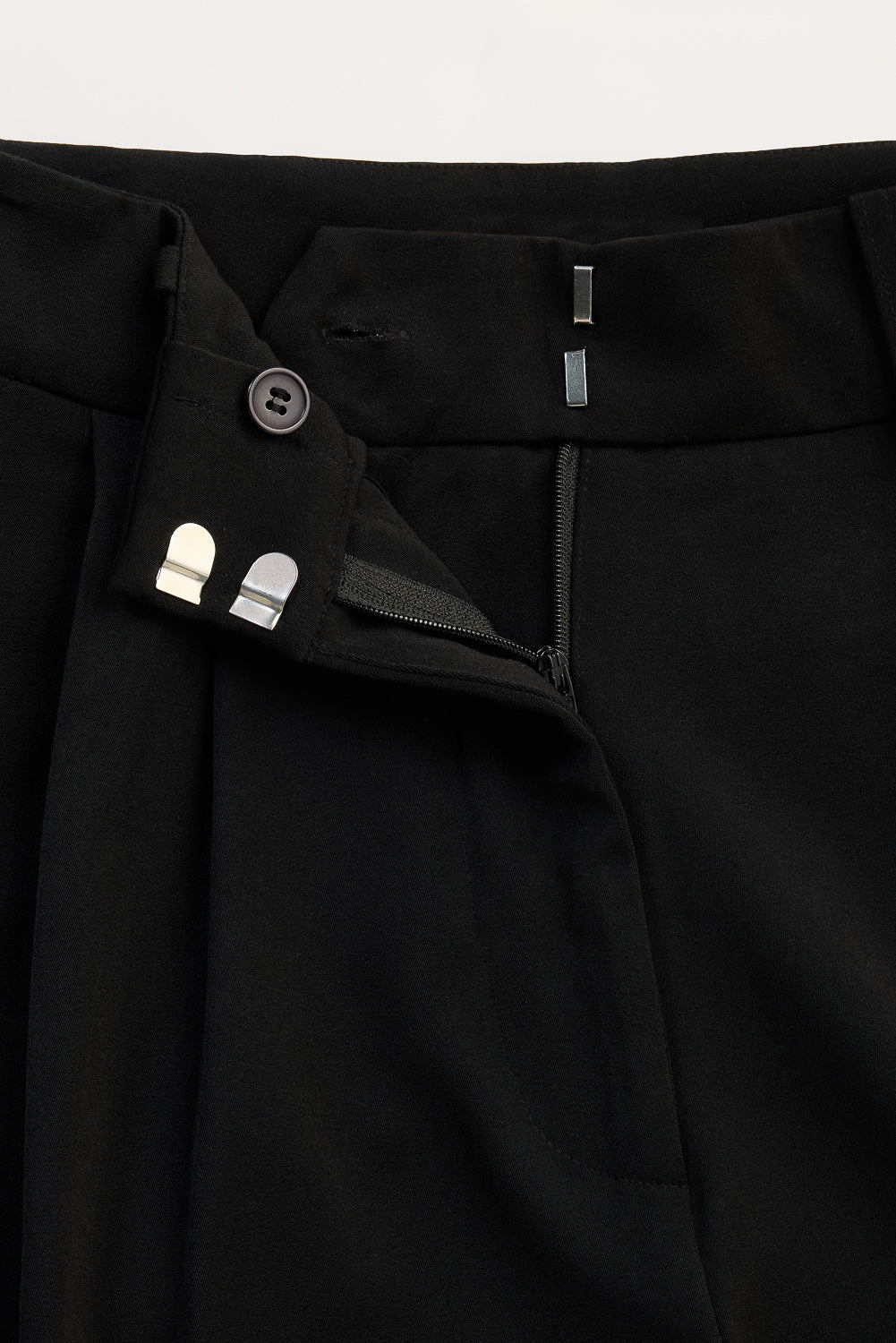 Soot Black Adjustable Women's Wide Korean Pants