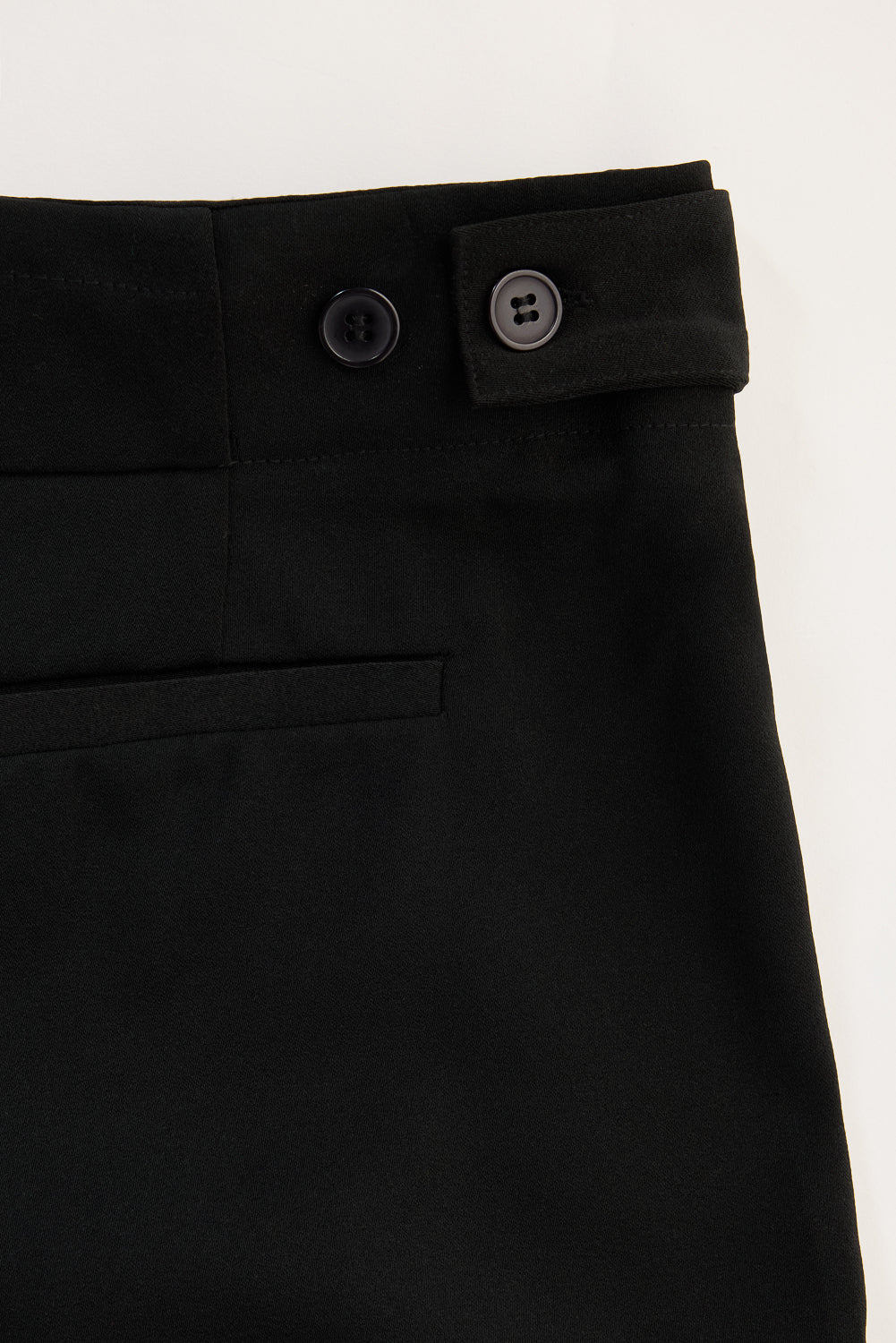 Soot Black Adjustable Women's Wide Korean Pants