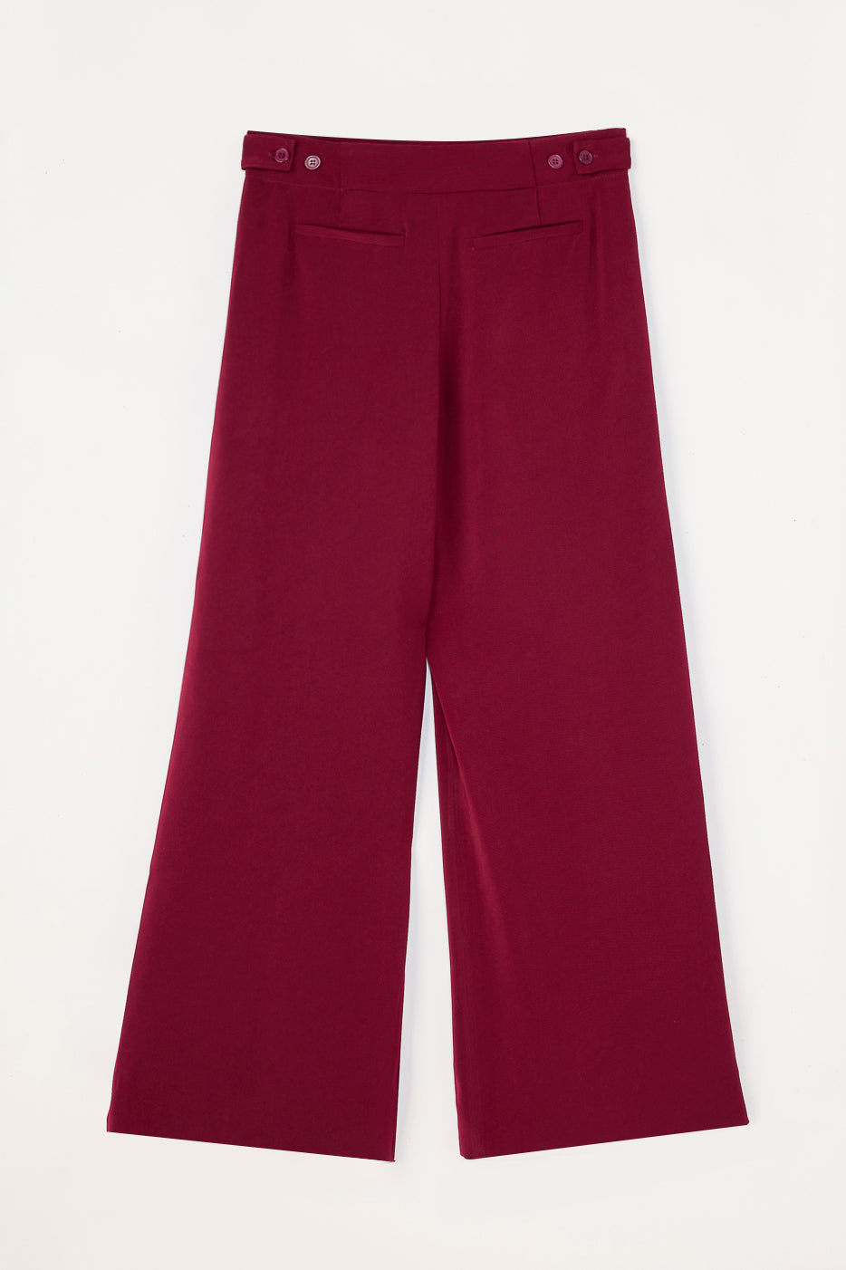 Burnt Maroon Adjustable Women's Flare Korean Pants