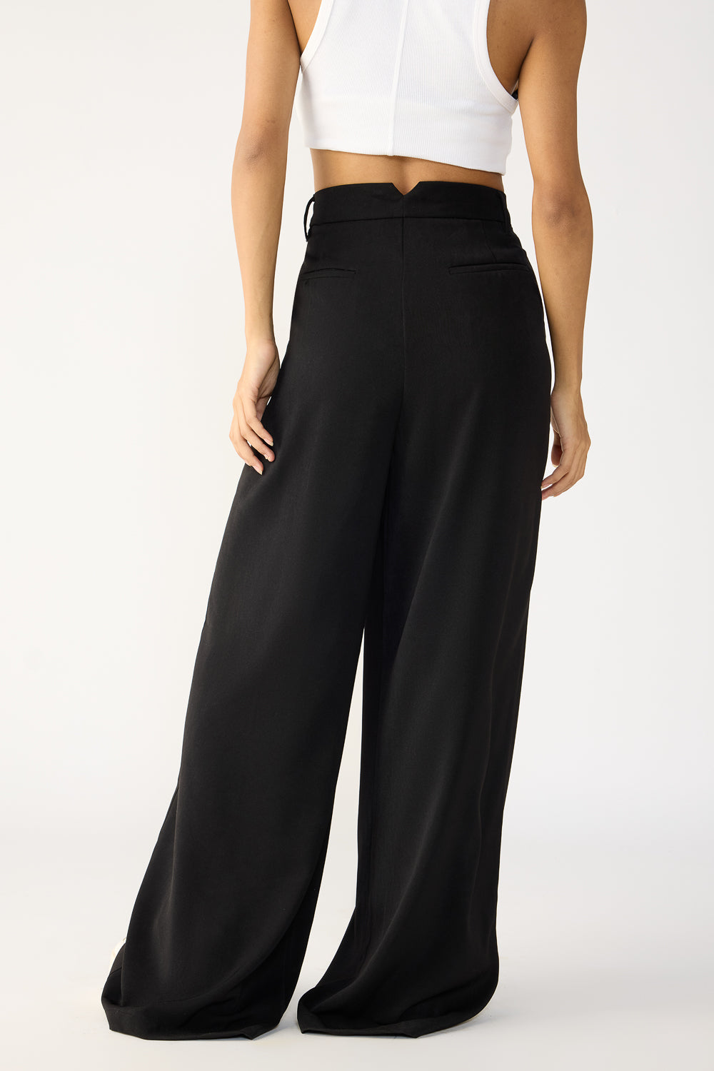 Silken Black Women's Baggy Wide Korean Pants