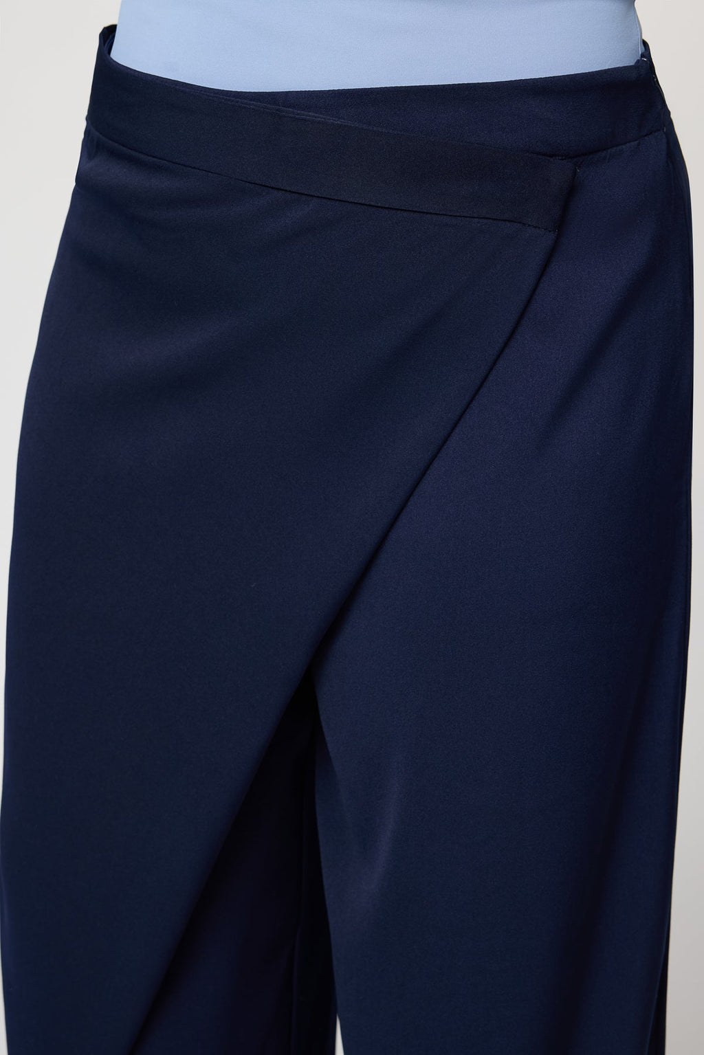 Curve Royal Navy Pareo Straight Pants