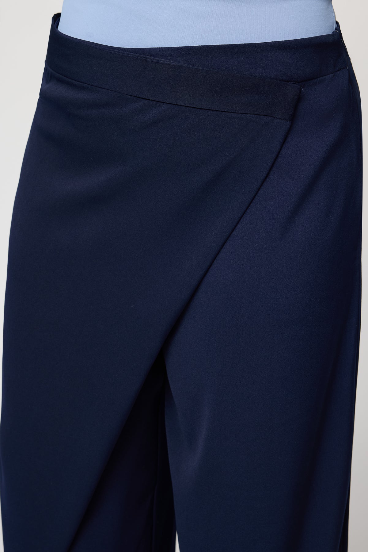 Curve Royal Navy Pareo Straight Pants
