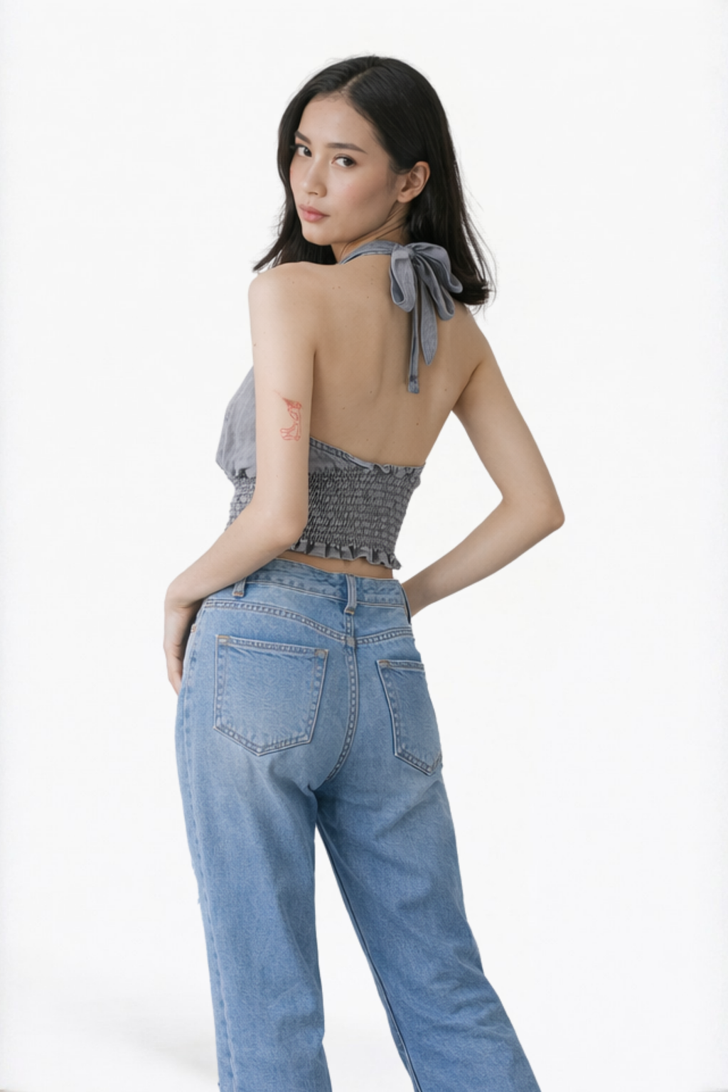 Grey Halter Top