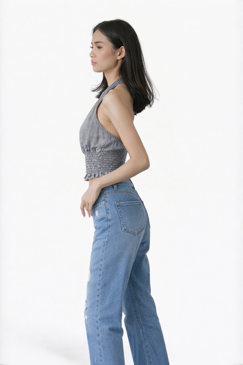 Grey Halter Top