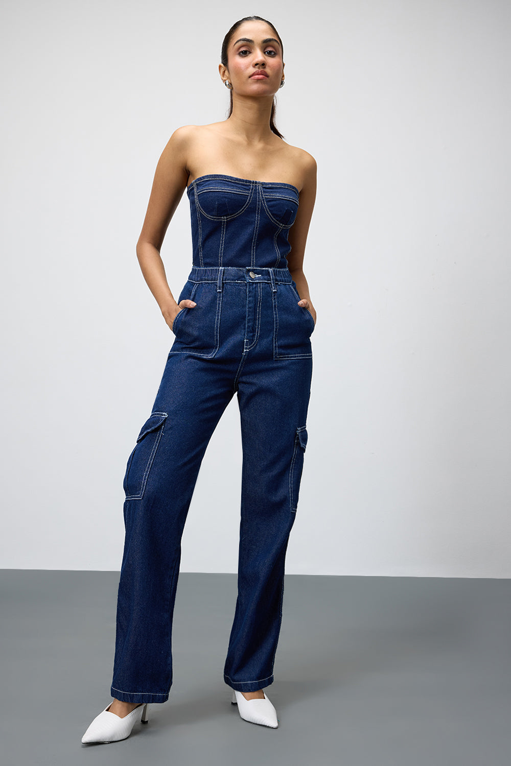 Indigo Blue Women's Bodysuit Tube Top