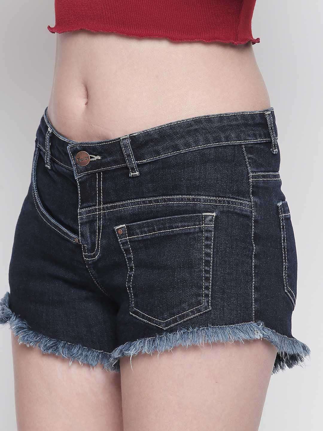 Dark Blue Shorts With Front Pockets