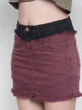 Half'N'Half Denim Wine Skirt