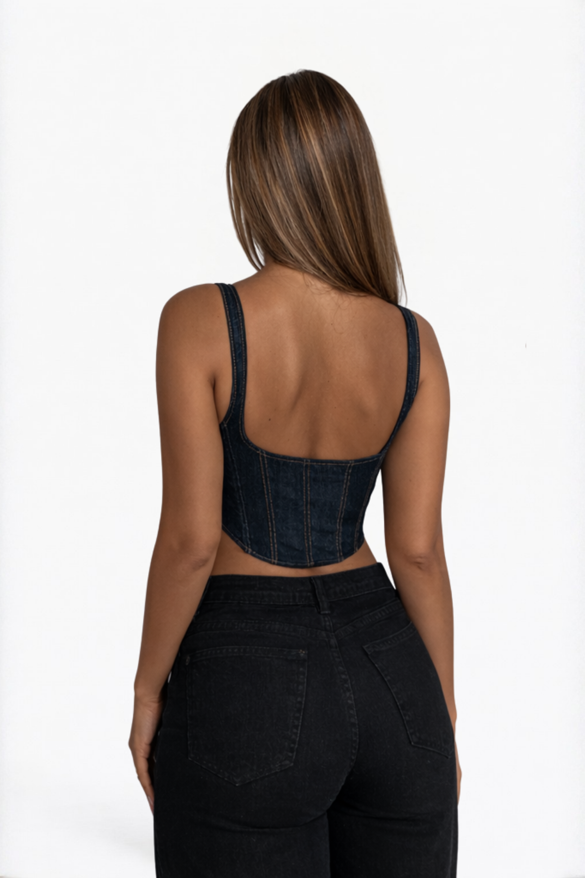 Blue Women's Bustier Corset Top