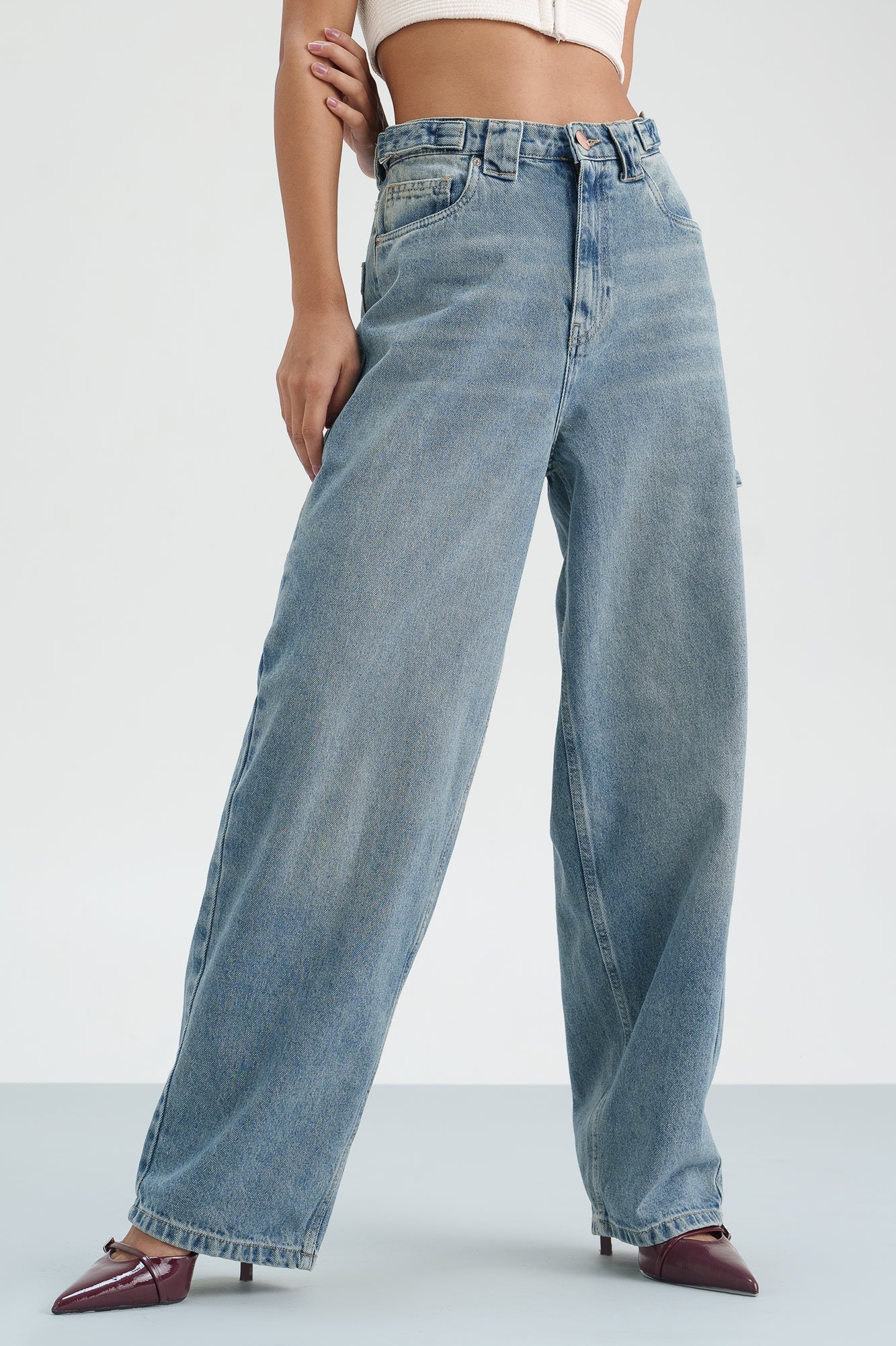 Lush Blue Balloon Fit Jeans