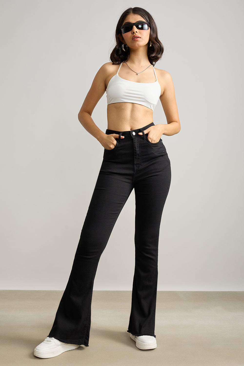 Black High Waisted Women's Bootcut jeans
