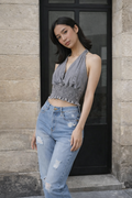Grey Halter Top