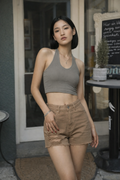 Brown Ripped Shorts