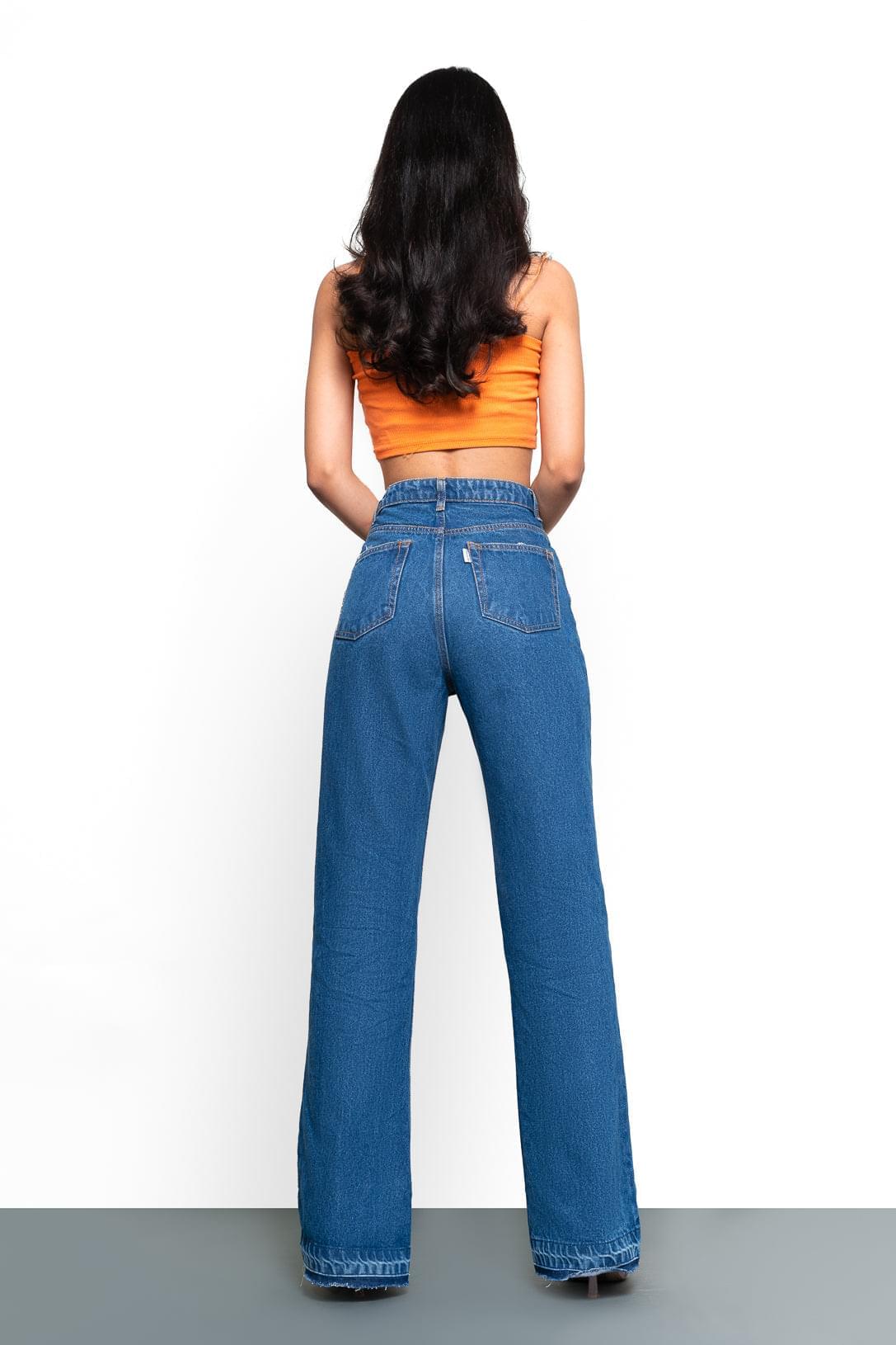 Rich Blue Knee Distressed Women's Bootcut Jeans