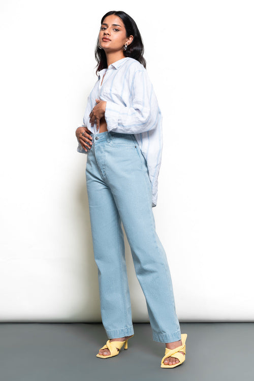 Airy Blue Women's Straight Jeans