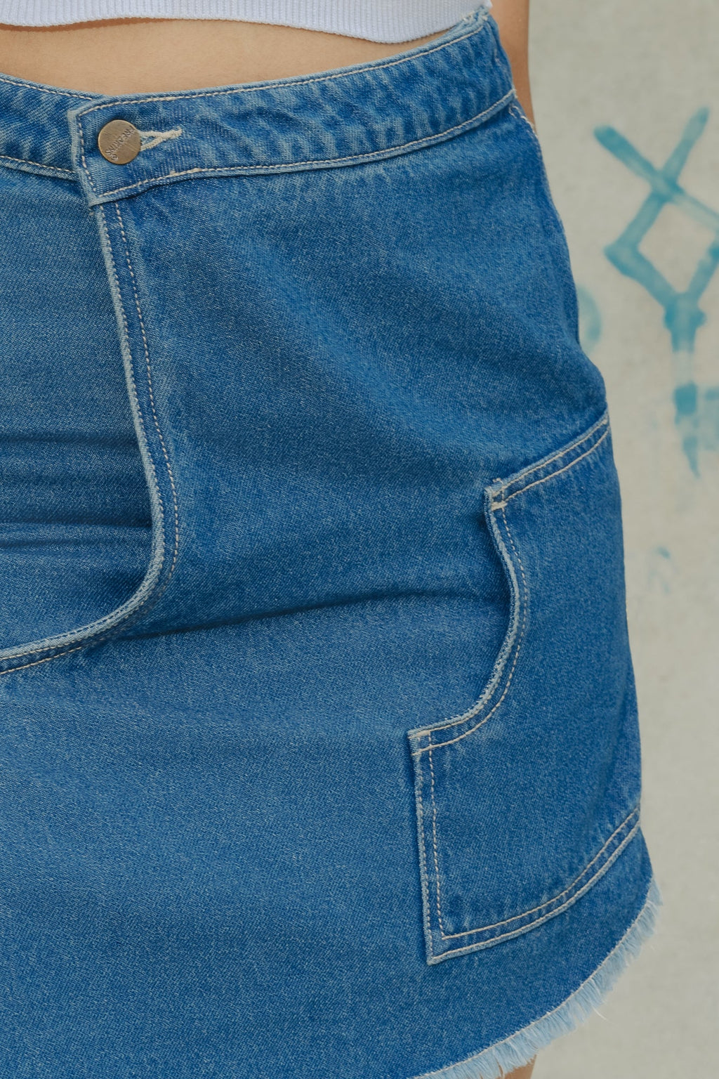 Denim One Side Wrap Around Skirt