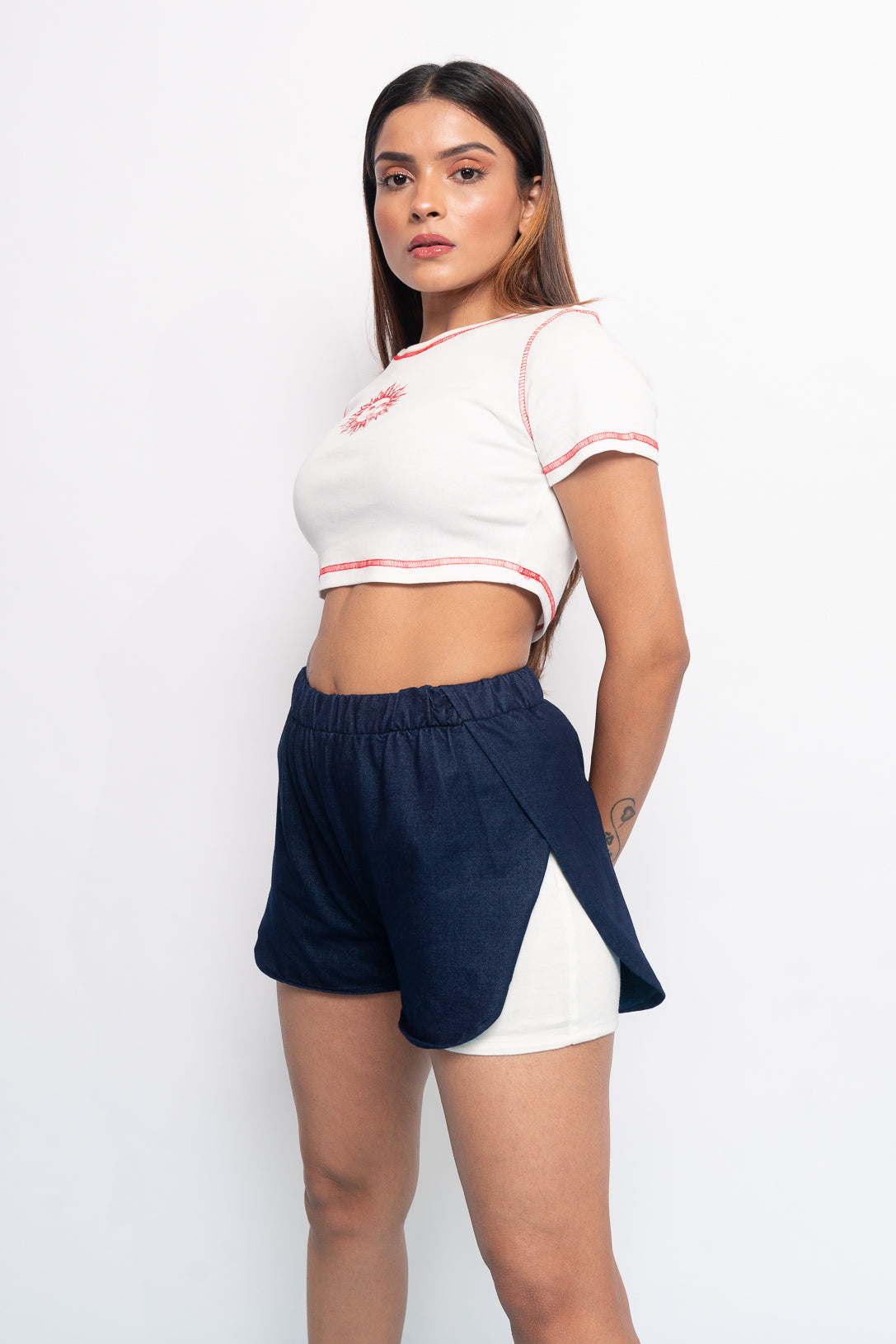 Blue Split Sweatshorts