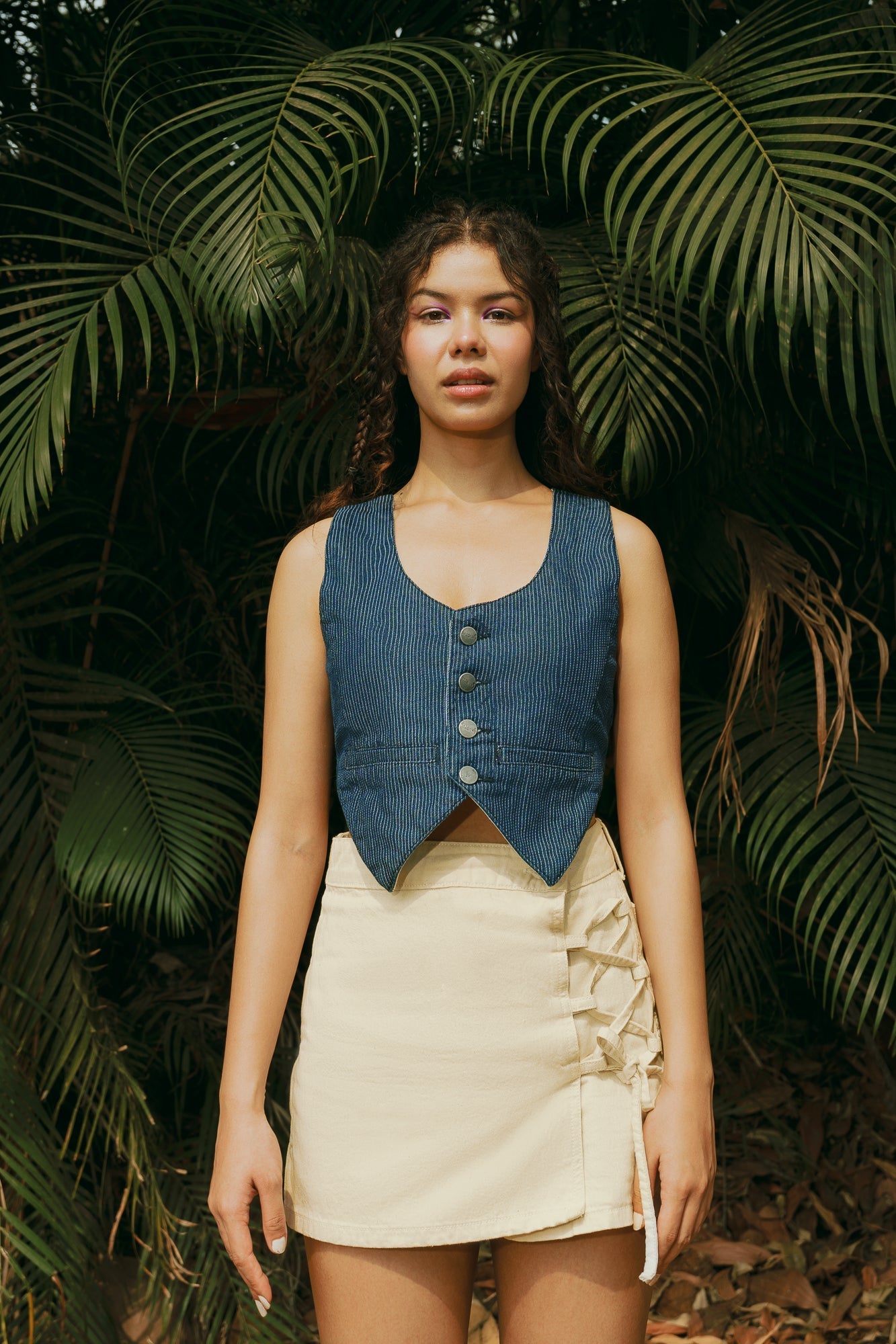 Criss Cross Ecru Skort