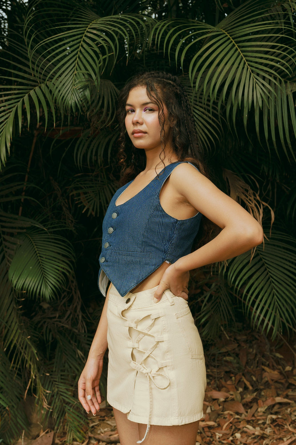 Criss Cross Ecru Skort