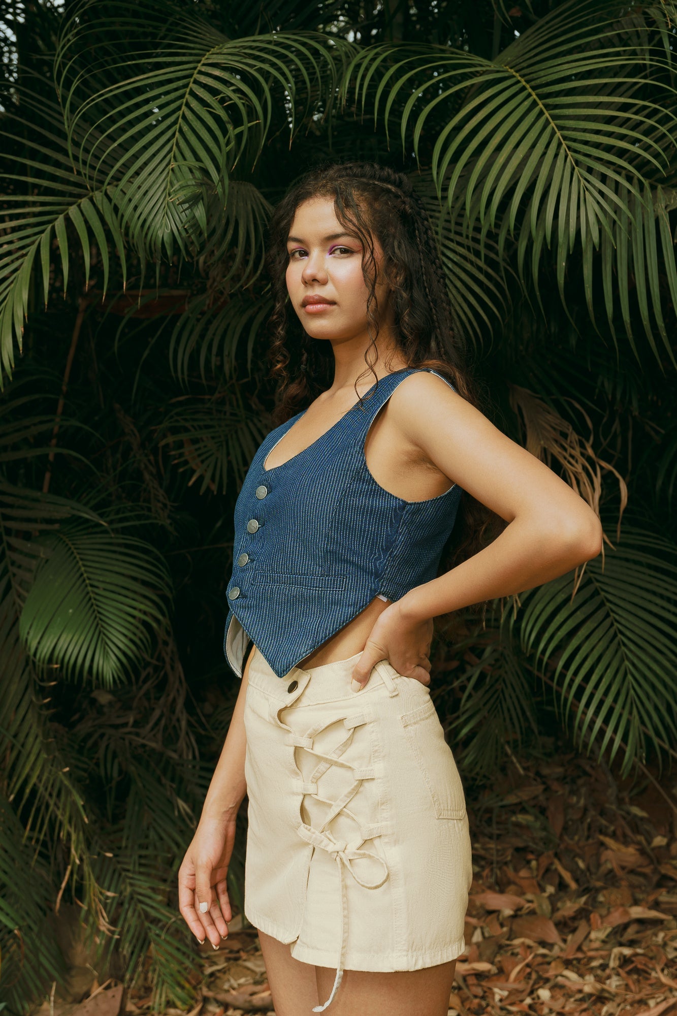 Criss Cross Ecru Skort