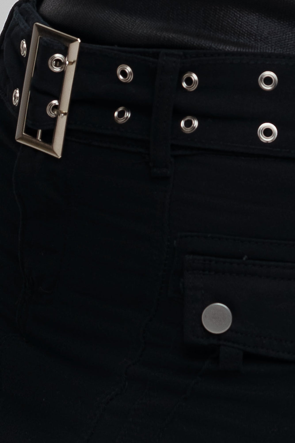 Black Belted Mini Skirt