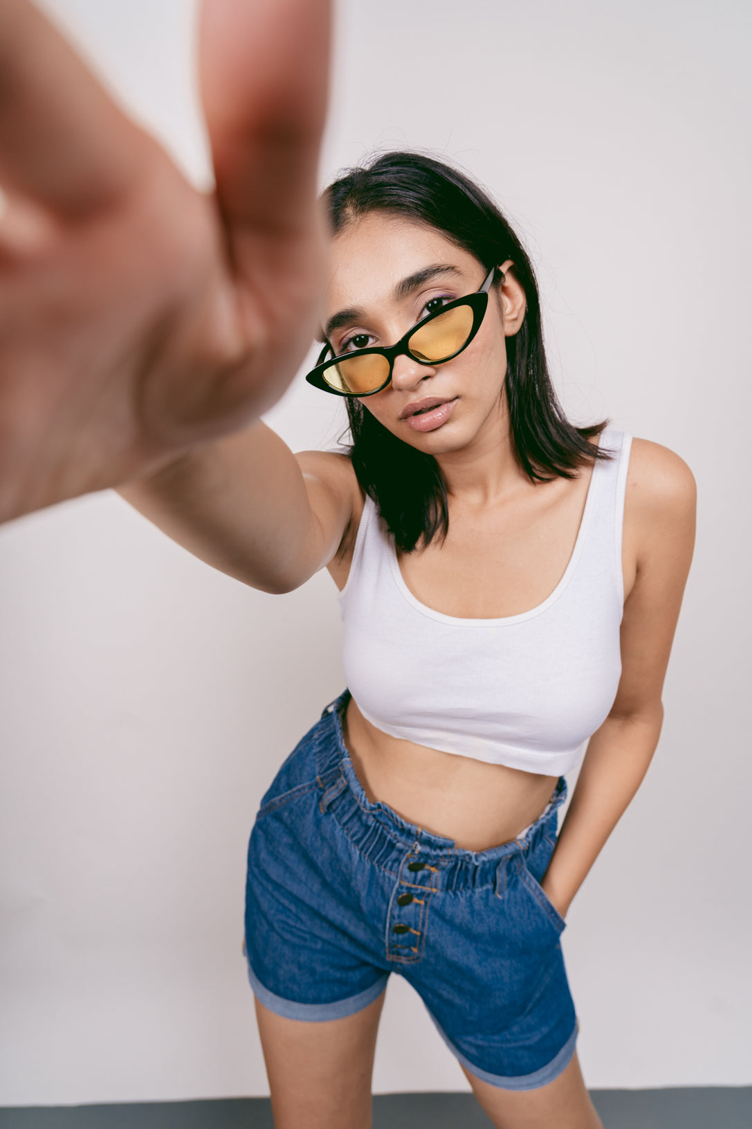 Denim Paperbag Bermuda Shorts