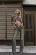 Grey Wide-Leg Straight Jeans