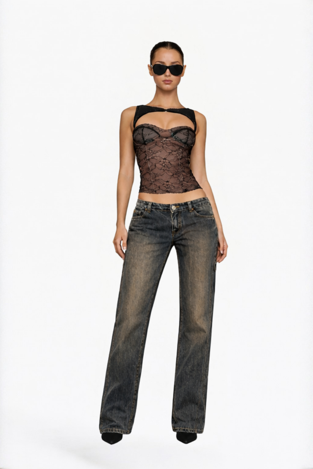 Vintage Wide-Leg Straight Jeans