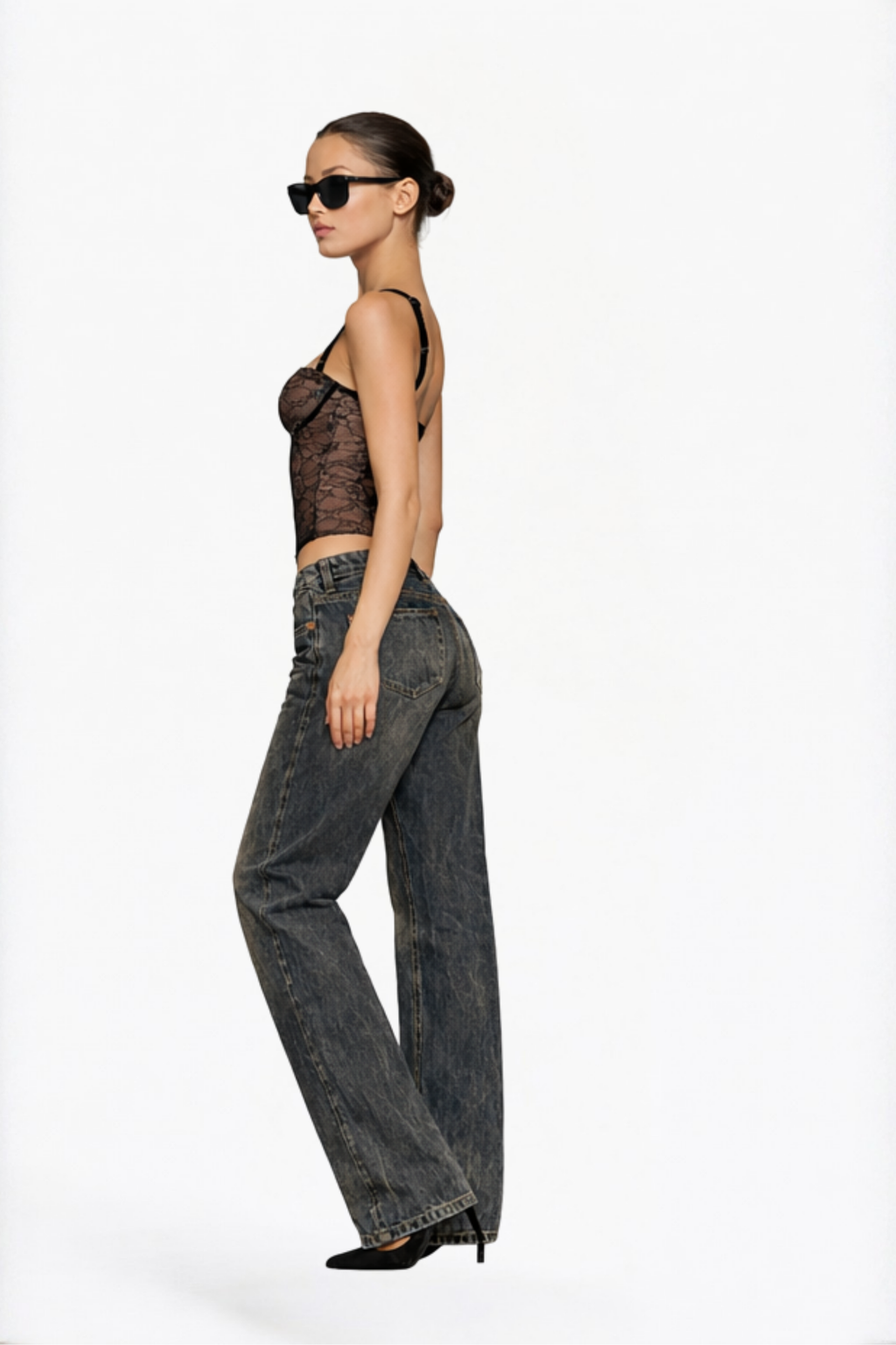 Vintage Wide-Leg Straight Jeans