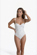 White Polka Dot Sleeveless Bodysuit