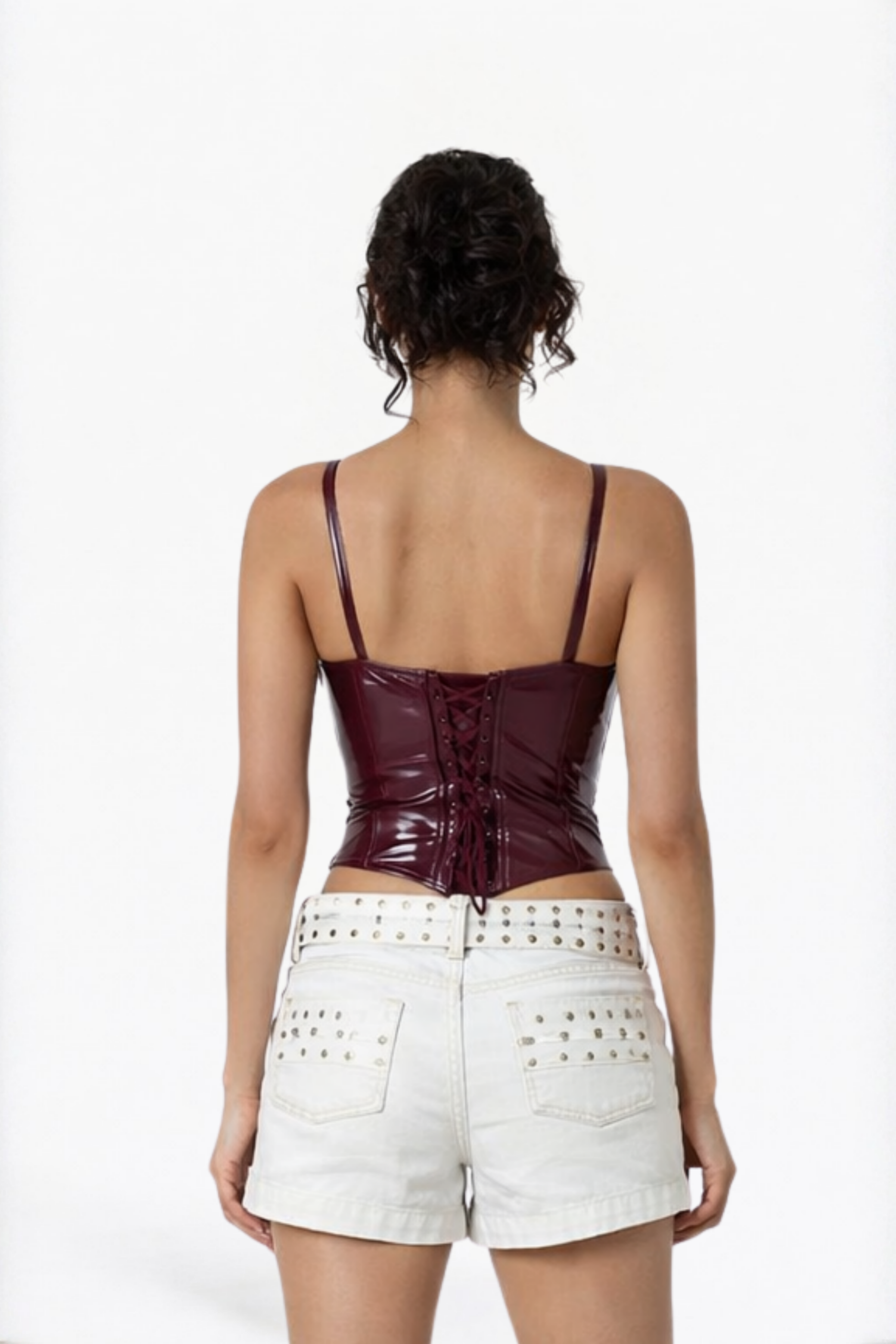 Burgundy Corset Bodysuit