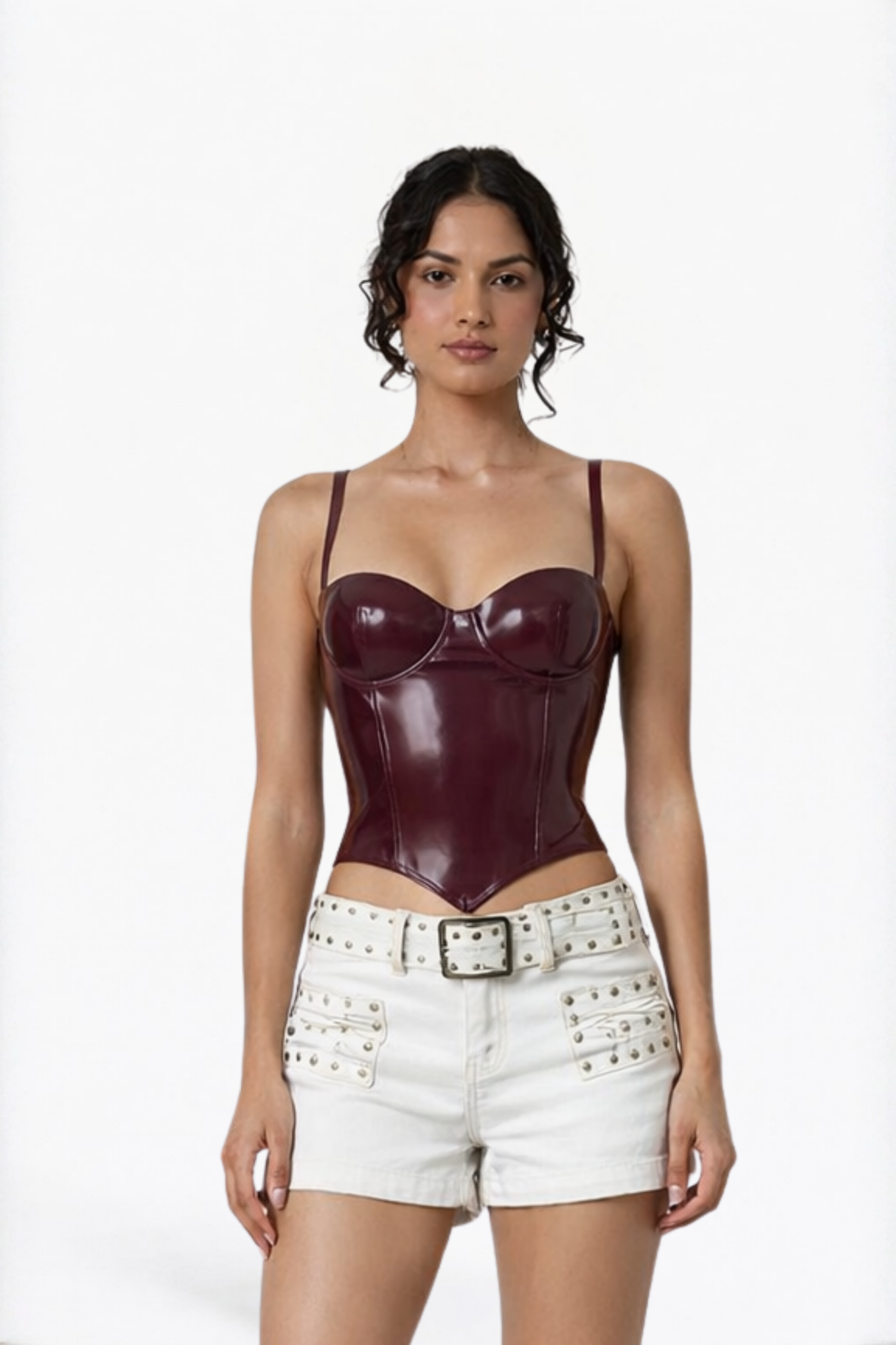 Burgundy Corset Bodysuit