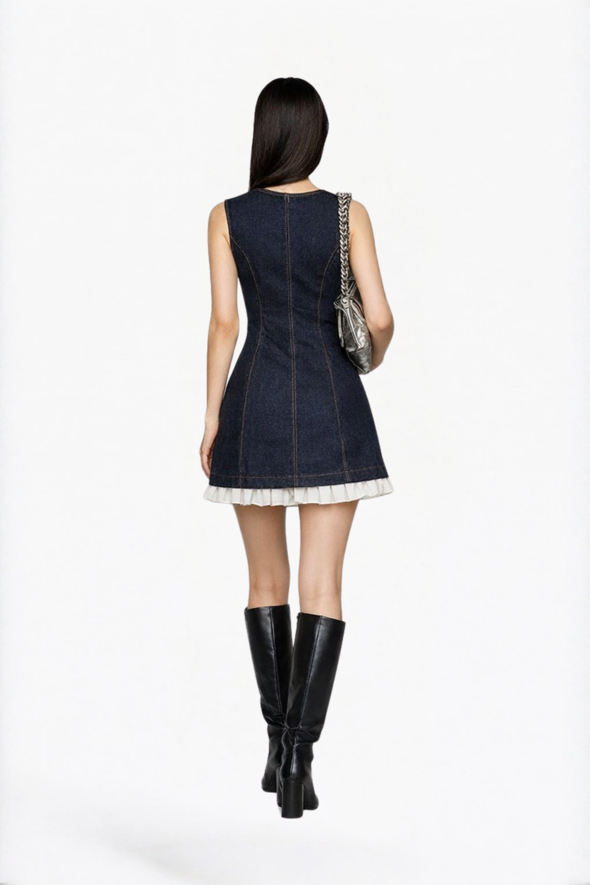 Dark Blue Sleeveless Mini Dress