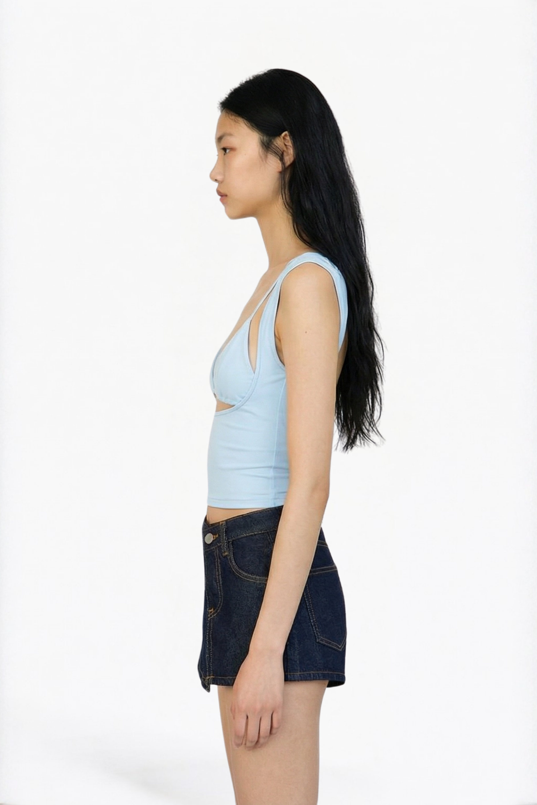 Indigo Denim Wrap Skort