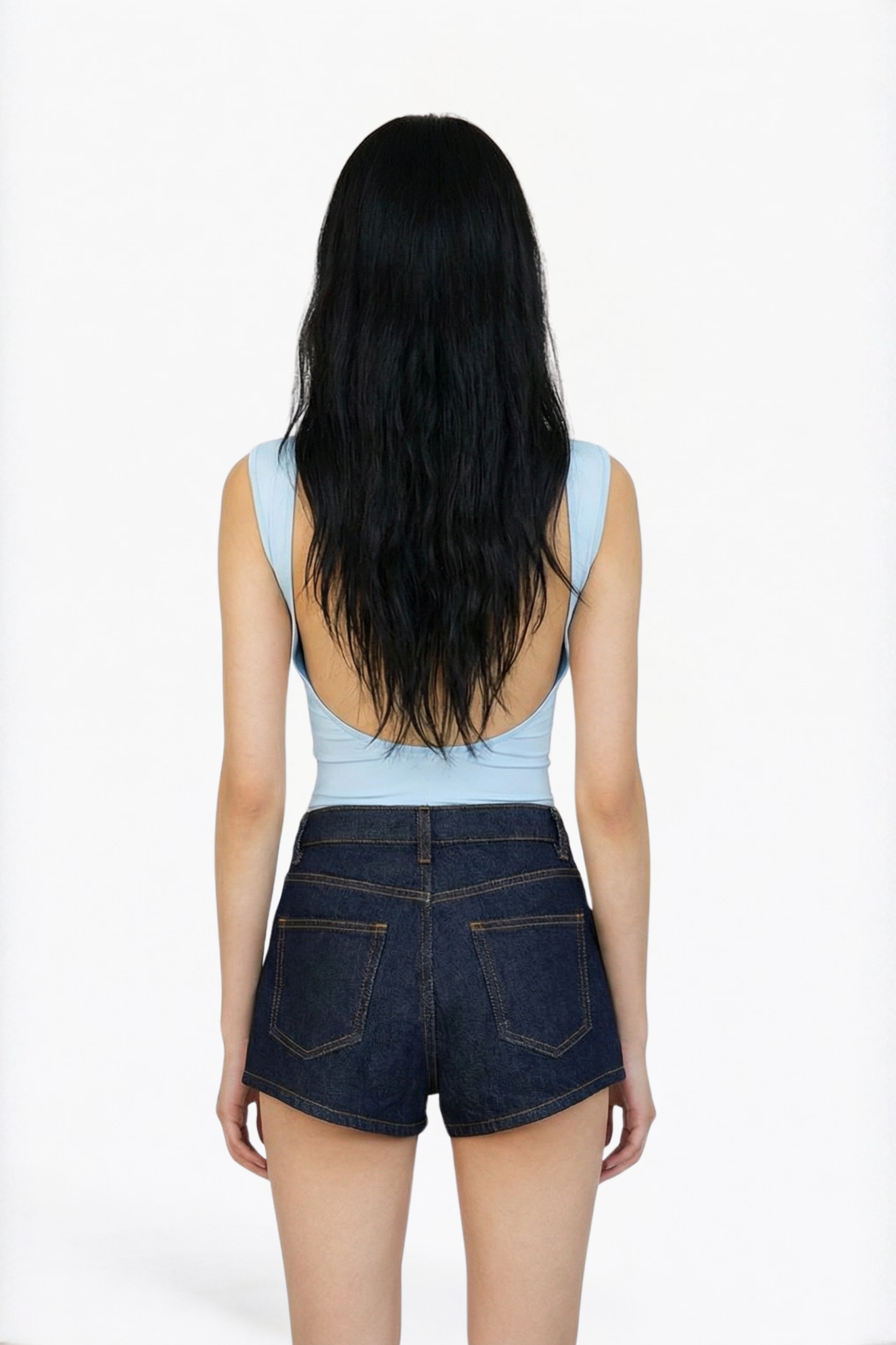 Indigo Denim Wrap Skort