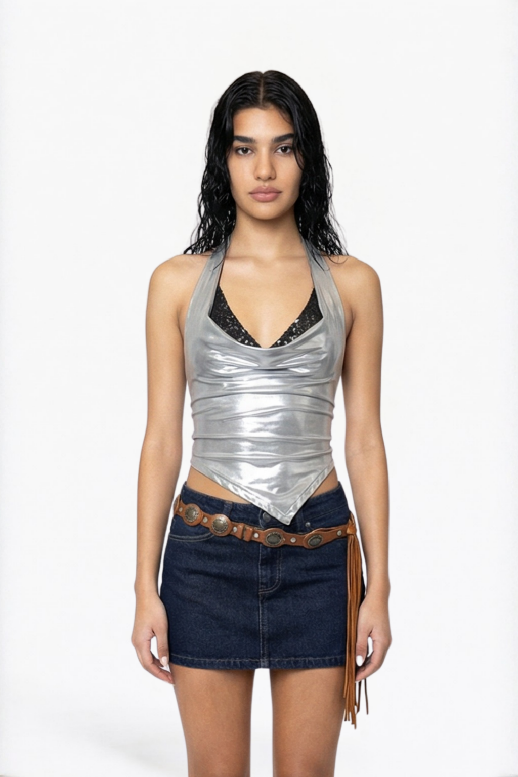 Dark Indigo Denim Mini Skirt