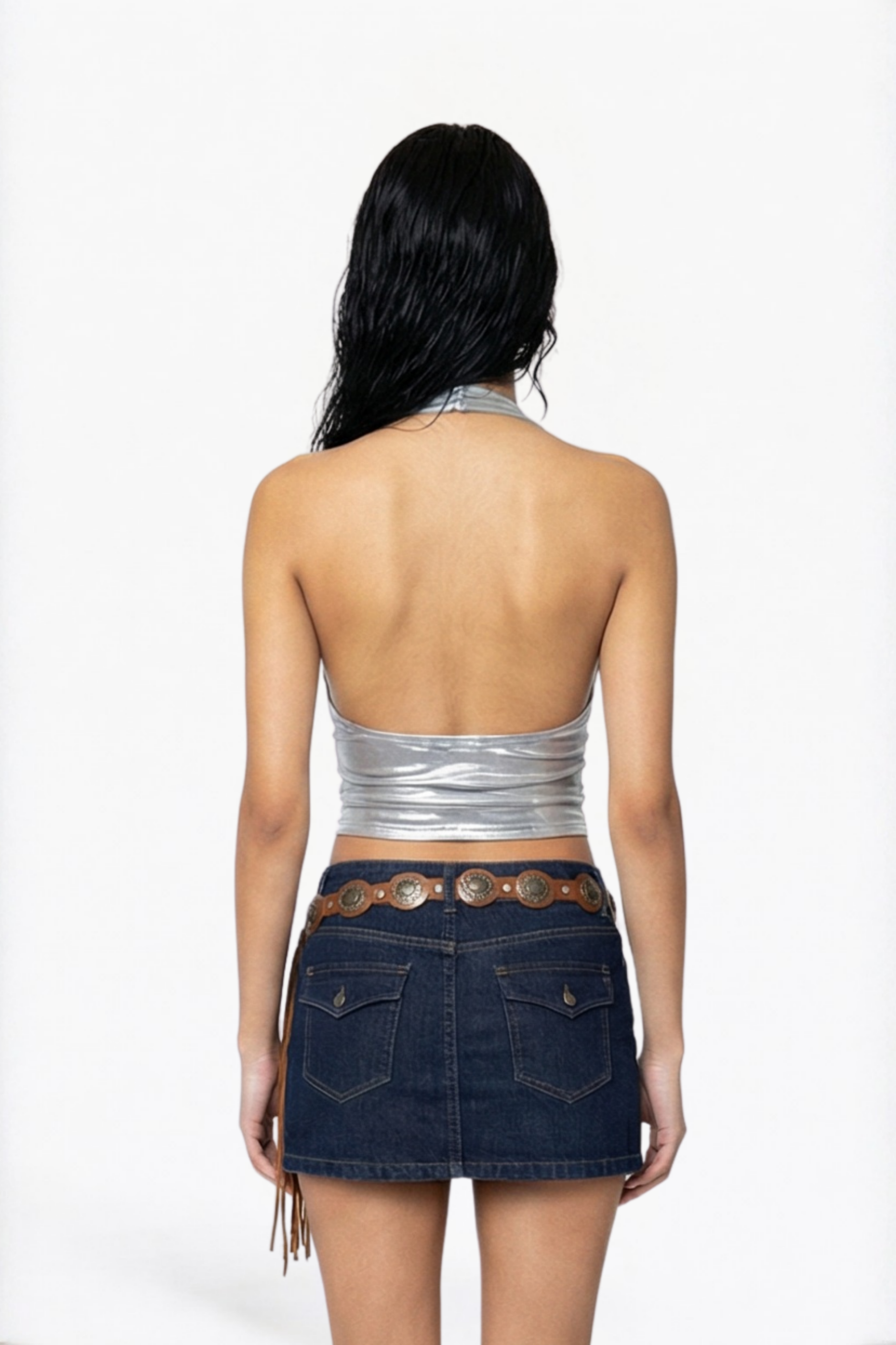 Dark Indigo Denim Mini Skirt