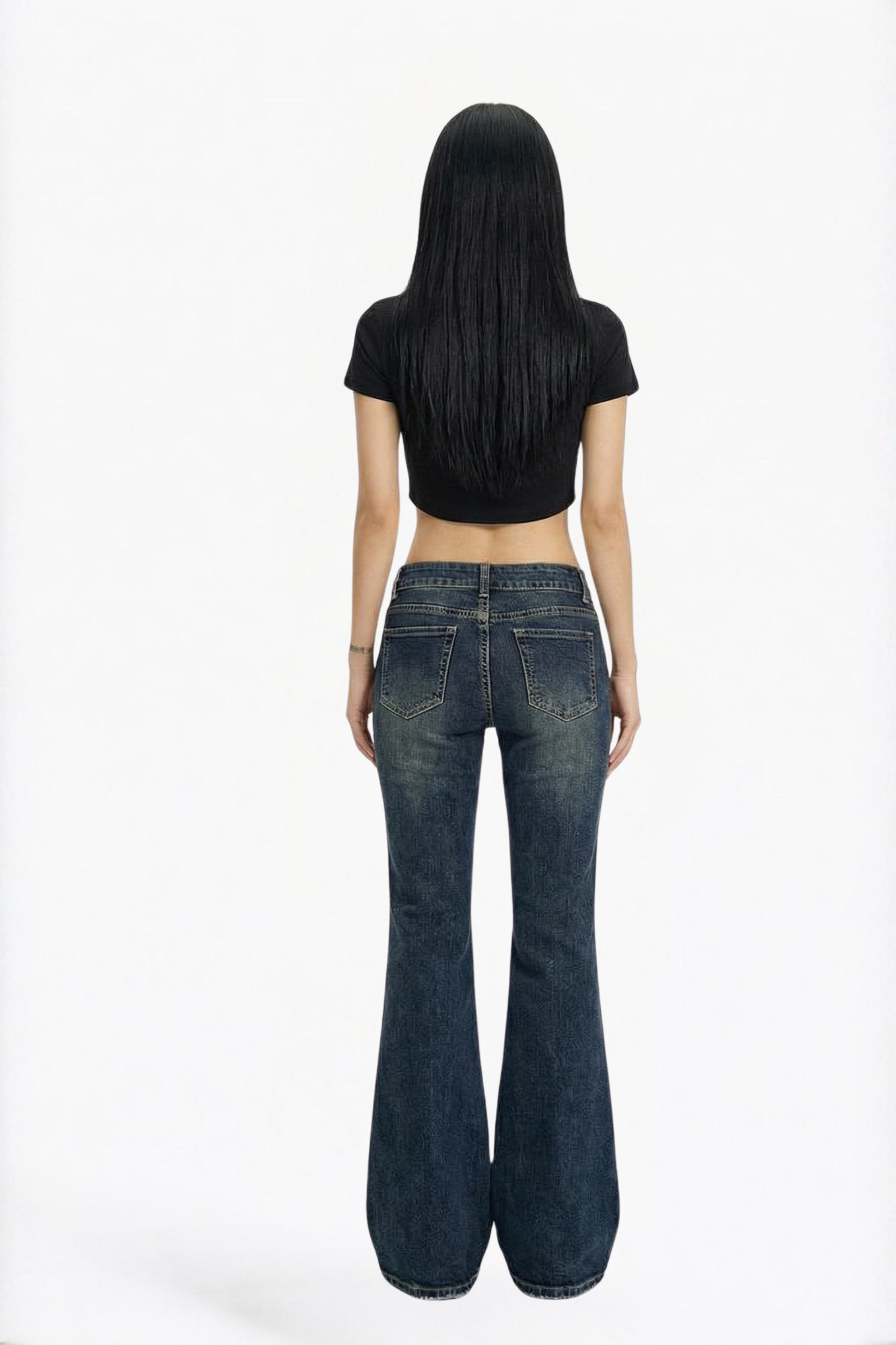 Blue Washed Flare Jeans