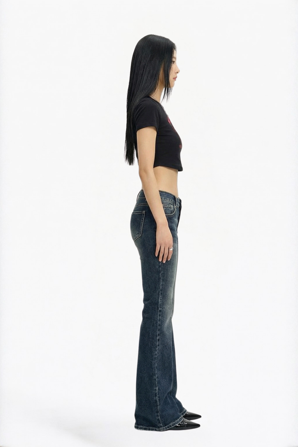 Blue Washed Flare Jeans