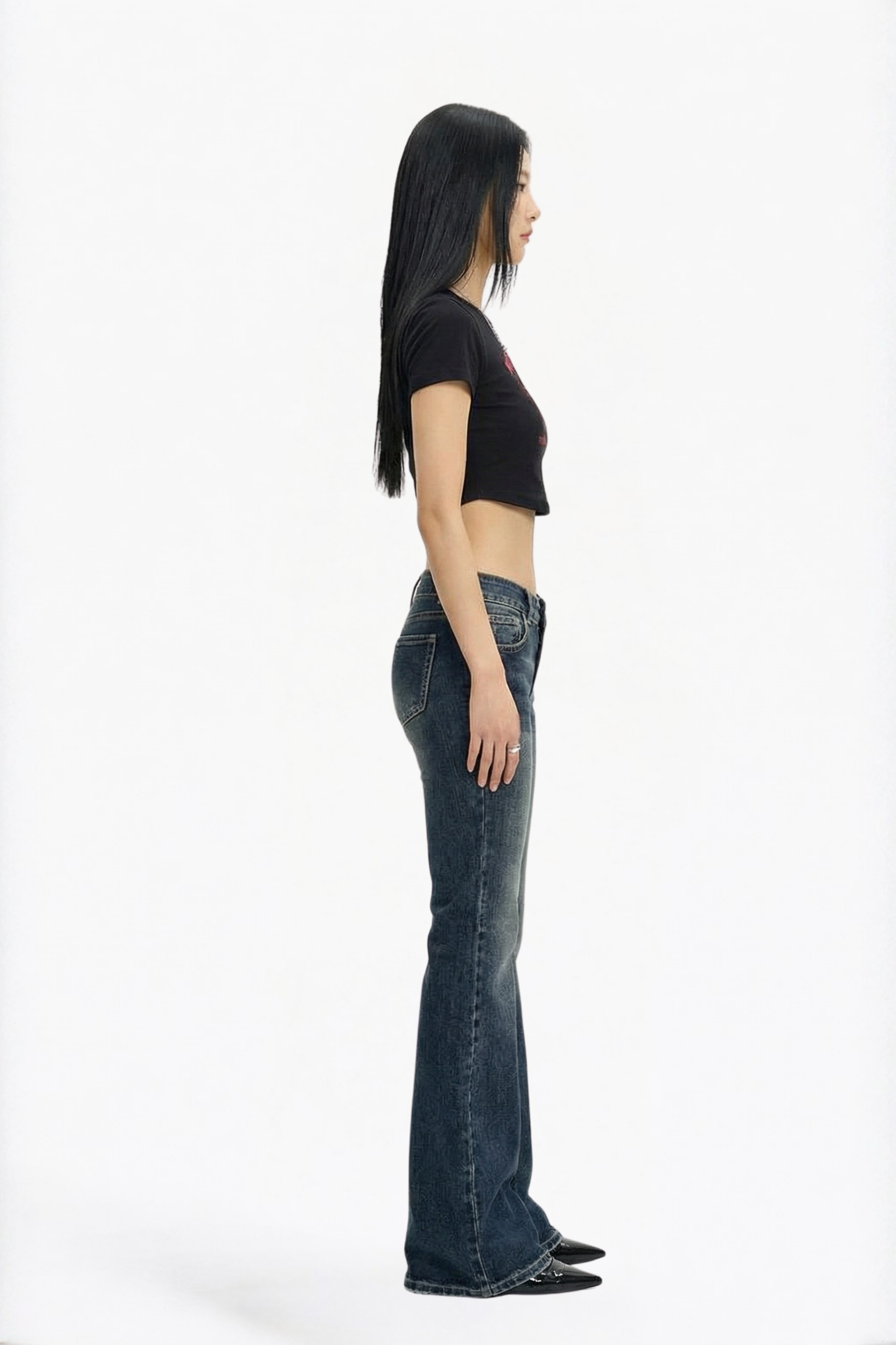 Blue Washed Flare Jeans