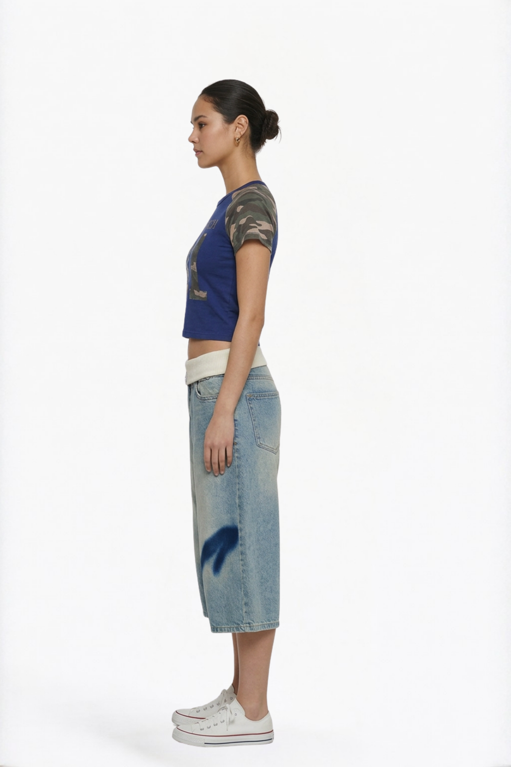 Light Wash Denim Bermuda Shorts