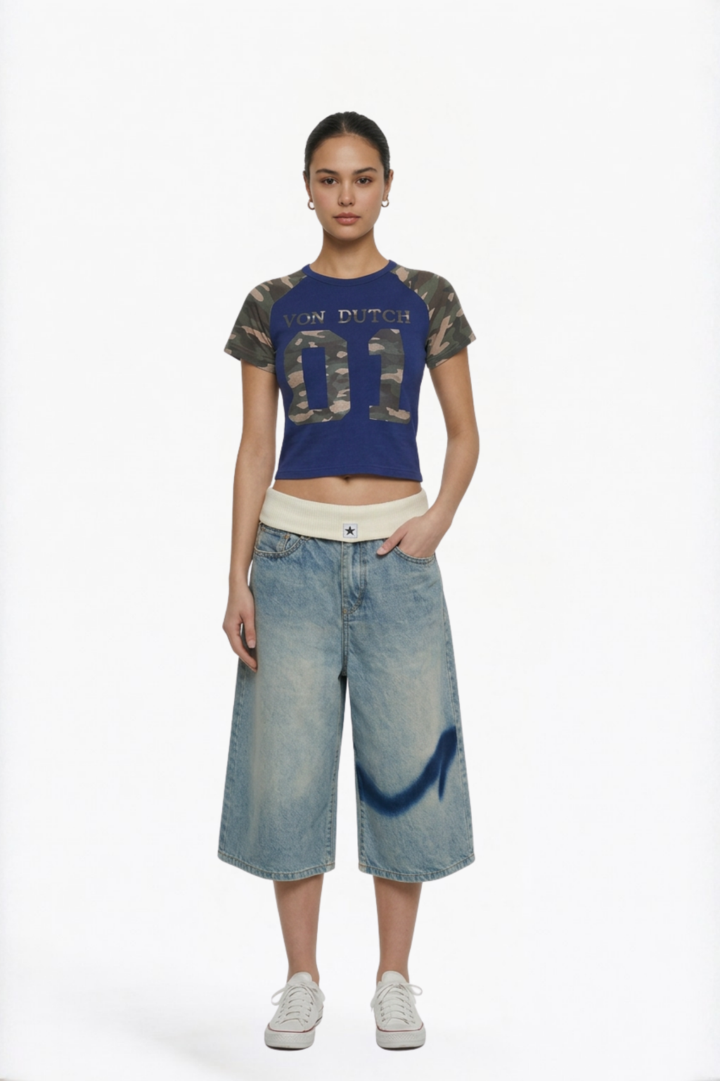 Light Wash Denim Bermuda Shorts