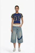 Light Wash Denim Bermuda Shorts