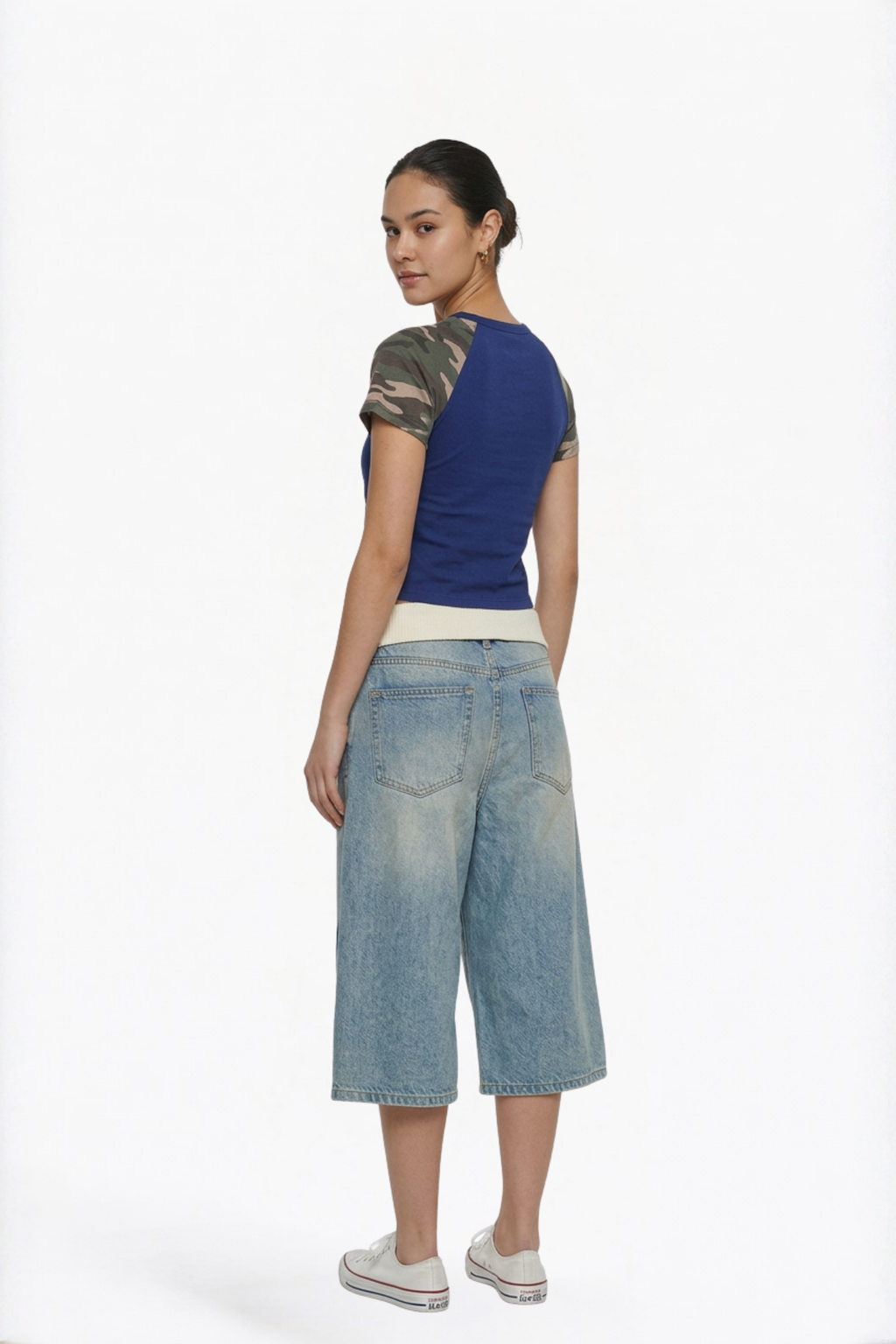 Light Wash Denim Bermuda Shorts
